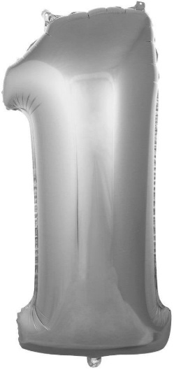1 - RAKAM 16 İNC GÜMÜŞ RENK BALON 36 CM balon