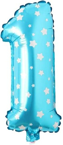 1 - RAKAM 16 İNC MAVİ RENK BALON 36 CM balon