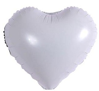 18 İNC KALP BEYAZ RENK FOLYO BALON