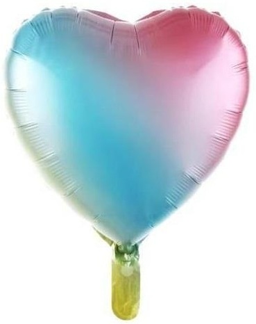18 İNC KALP GÖKKUŞAĞI RENK FOLYO BALON