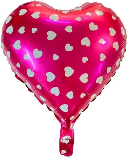 18 İNC KALP PUANLI PEMBE FOLYO BALON