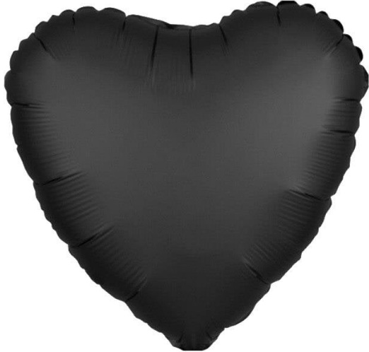 18 İNC KALP SİYAH RENK FOLYO BALON