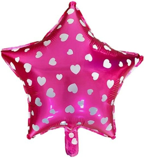 18 İNC YILDIZ PUANLI PEMBE FOLYO BALON