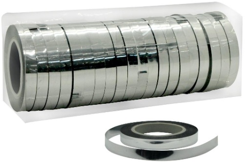 25 MT METALİZE GÜMÜŞ RAFYA 20 Lİ balon