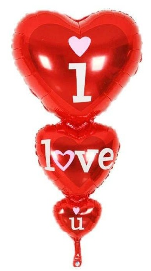 3 LÜ KALP I LOVE YOU KIRMIZI FOLYO BALON balon