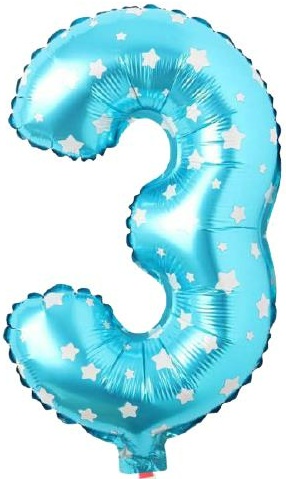 3 - RAKAM 16 İNC MAVİ RENK BALON 36 CM balon