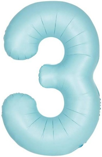 3 - RAKAM 16 İNC RETRO MAVİ RENK BALON 36 CM balon