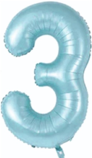 3 - RAKAM 34 İNC MAVİ RENK BALON 76 CM balon