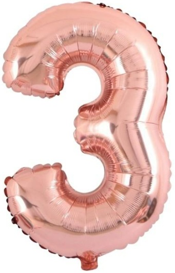 3 - RAKAM 40 İNC ROSEGOLD RENK BALON 100 CM balon