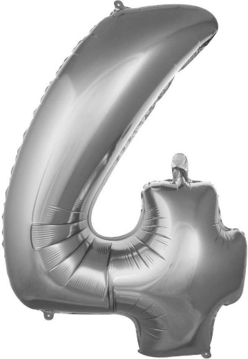 4 - RAKAM 16 İNC GÜMÜŞ RENK BALON 36 CM balon
