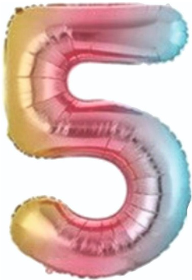 5 - RAKAM 34 İNC GÖKKUŞAĞI RENK BALON 76 CM balon