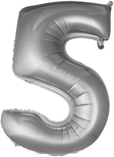 5 - RAKAM 40 İNC GÜMÜŞ RENK BALON 100 CM balon