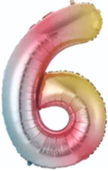 6 - RAKAM 34 İNC GÖKKUŞAĞI RENK BALON 76 CM balon