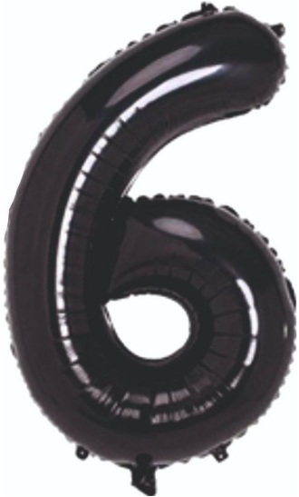 6 - RAKAM 40 İNC SİYAH RENK BALON 100 CM balon