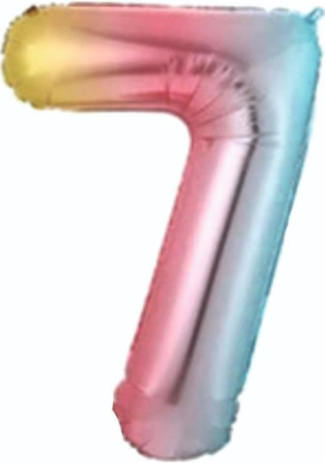 7 - RAKAM 34 İNC GÖKKUŞAĞI RENK BALON 76 CM balon