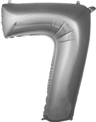 7 - RAKAM 40 İNC GÜMÜŞ RENK BALON 100 CM balon