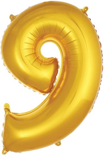 9 - RAKAM 34 İNC GOLD RENK BALON 76 CM balon