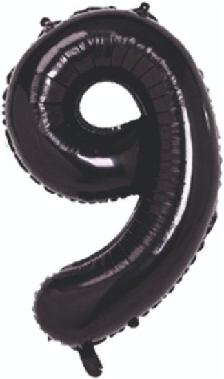 9 - RAKAM 40 İNC SİYAH RENK BALON 100 CM balon