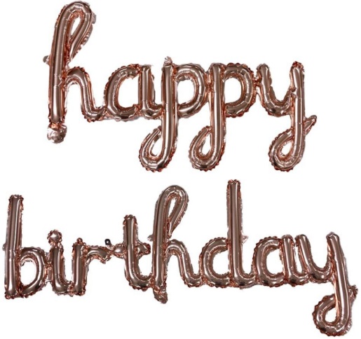 EL YAZILI HAPPY BİRTHDAY ROSEGOLD SET BALON