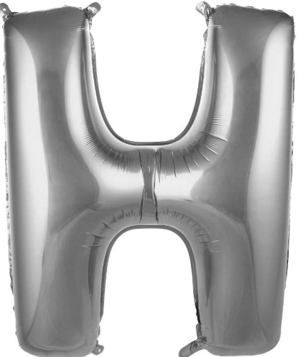 H - HARF 16 İNC GÜMÜŞ RENK BALON 36 CM balon