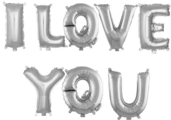 I LOVE YOU GÜMÜŞ SET BALON balon