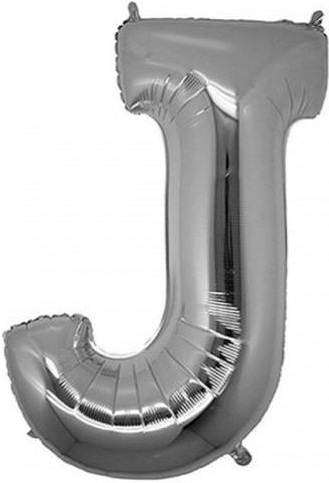 J - HARF 16 İNC GÜMÜŞ RENK BALON 36 CM balon