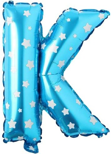 K - HARF 16 İNC MAVİ RENK BALON 36 CM balon