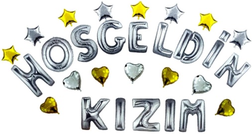 KALPLİ HOŞGELDİN KIZIM GÜMÜŞ SET BALON balon