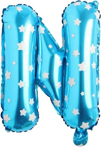 N - HARF 16 İNC MAVİ RENK BALON 36 CM balon