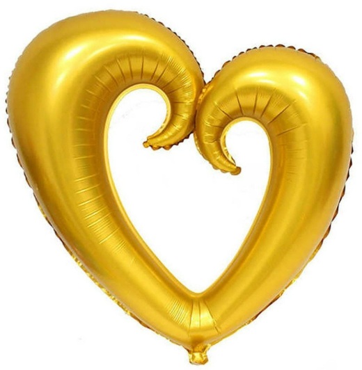 ORTASI BOŞ KALP GOLD FOLYO BALON 100 CM
