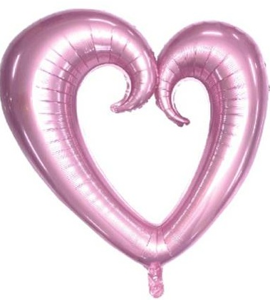 ORTASI BOŞ KALP PEMBE FOLYO BALON 100 CM