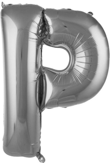 P - HARF 34 İNC GÜMÜŞ RENK BALON 76 CM balon
