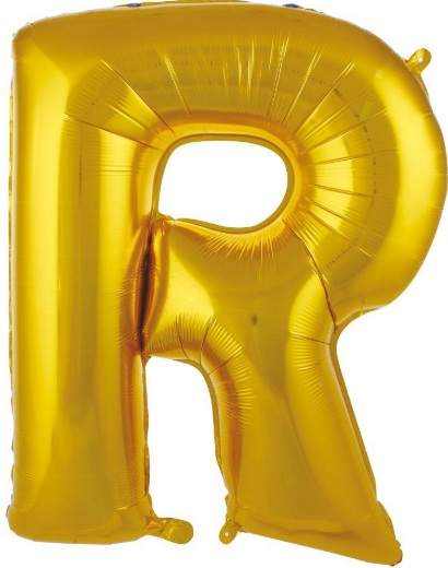 R - HARF 16 İNC GOLD RENK BALON 36 CM balon