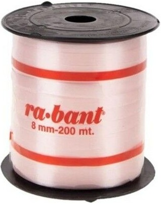 RAFYA ŞERİT AÇIK PEMBE 8mm 200m balon