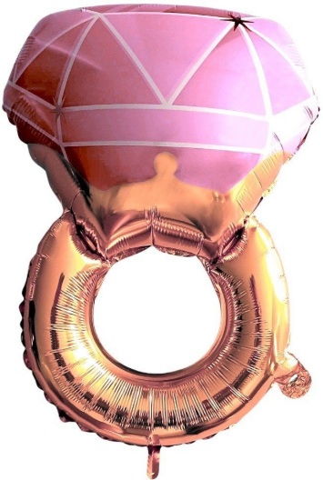 TEK TAŞ YÜZÜK PEMBE FOLYO BALON balon