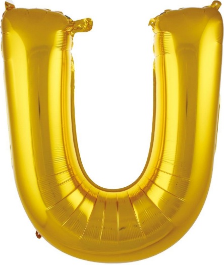 U - HARF 16 İNC GOLD RENK BALON 36 CM balon
