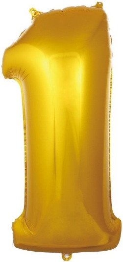 1 - RAKAM 40 İNC GOLD RENK BALON 100 CM