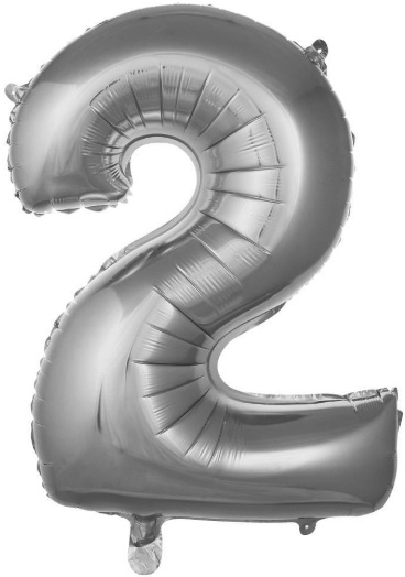 2 - RAKAM 40 İNC GÜMÜŞ RENK BALON 100 CM