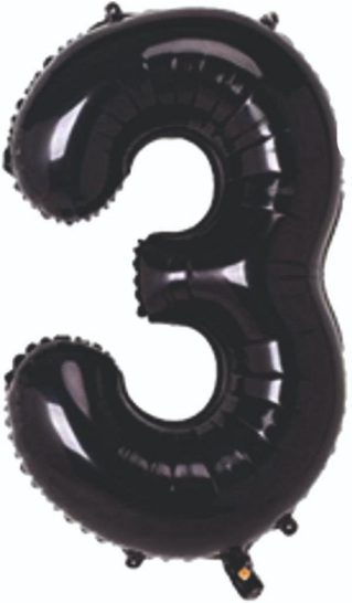 3 - RAKAM 40 İNC SİYAH RENK BALON 100 CM balon siparişi