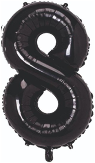 8 - RAKAM 40 İNC SİYAH RENK BALON 100 CM