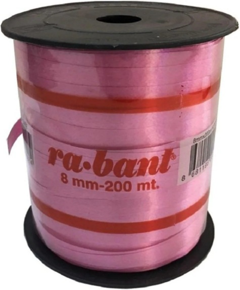 RAFYA ŞERİT PEMBE 8mm 200m balon siparişi