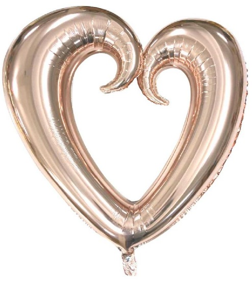ORTASI BOŞ KALP ROSEGOLD FOLYO BALON 100 CM