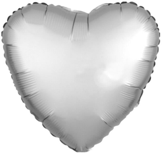 18 İNC KALP GÜMÜŞ RENK FOLYO BALON