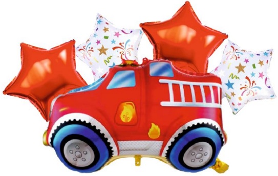 İTFAİYE ARABASI 5 Lİ SET FOLYO BALON