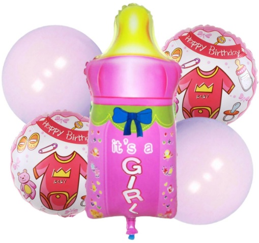 BİBERON PEMBE 5Lİ SET BALON