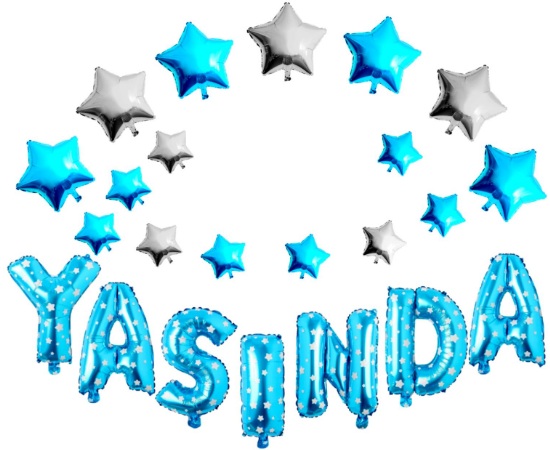 YILDIZLI YAŞINDA MAVİ SET BALON