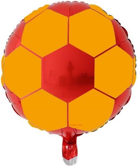 18 İNC YUVARLAK TARAFTAR SARI KIRMIZI FOLYO BALON