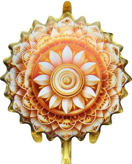 18 İNC YUVARLAK RAMAZAN MOTİFLİ SARI FOLYO BALON