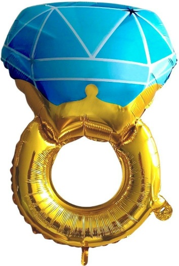 TEK TAŞ YÜZÜK MAVİ FOLYO BALON balon