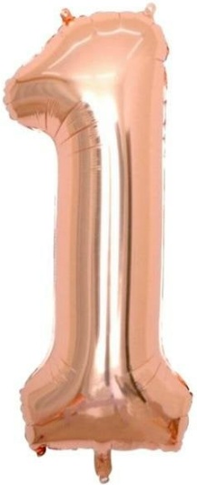 1 - RAKAM 16 İNC ROSEGOLD RENK BALON 36 CM